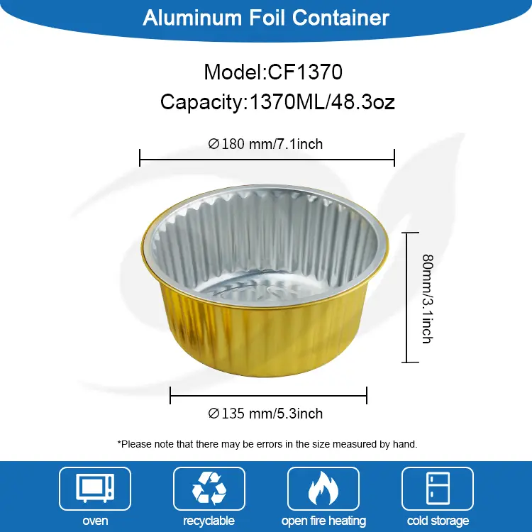За једнократну посуду за печење Трпезарији Златни алуминијумске фолије