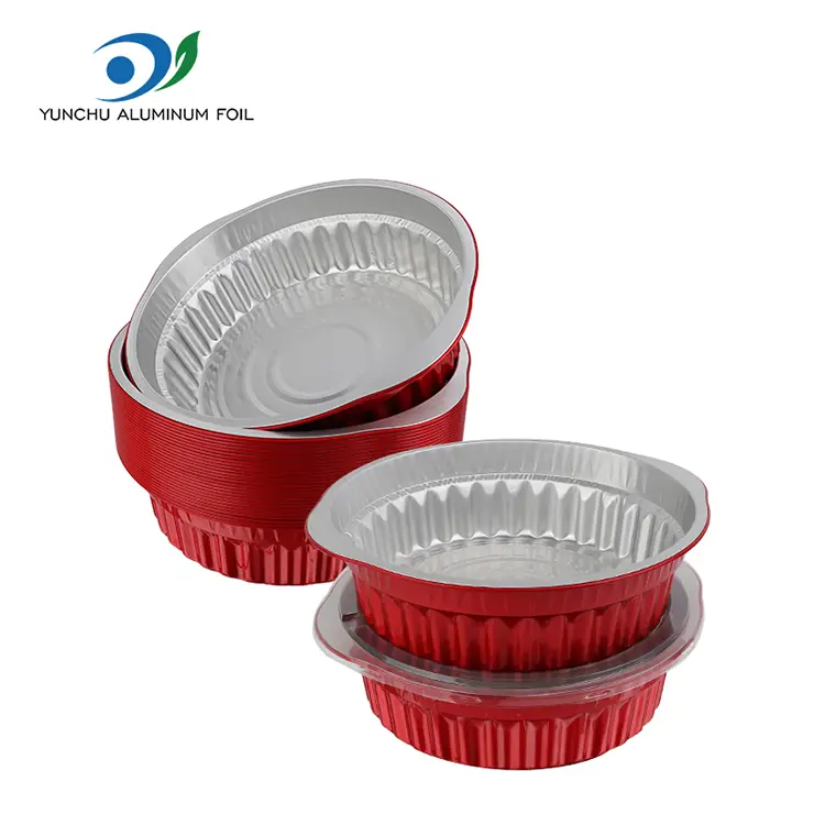 За једнократну употребу са лонцима за топле лонца и посуде са црвеним алуминијумским фолијом