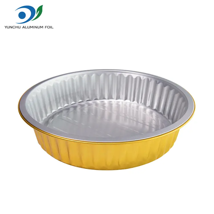 За једнократну посуду за роштиљке за роштиљ Златни округли Алуминијумске фолије