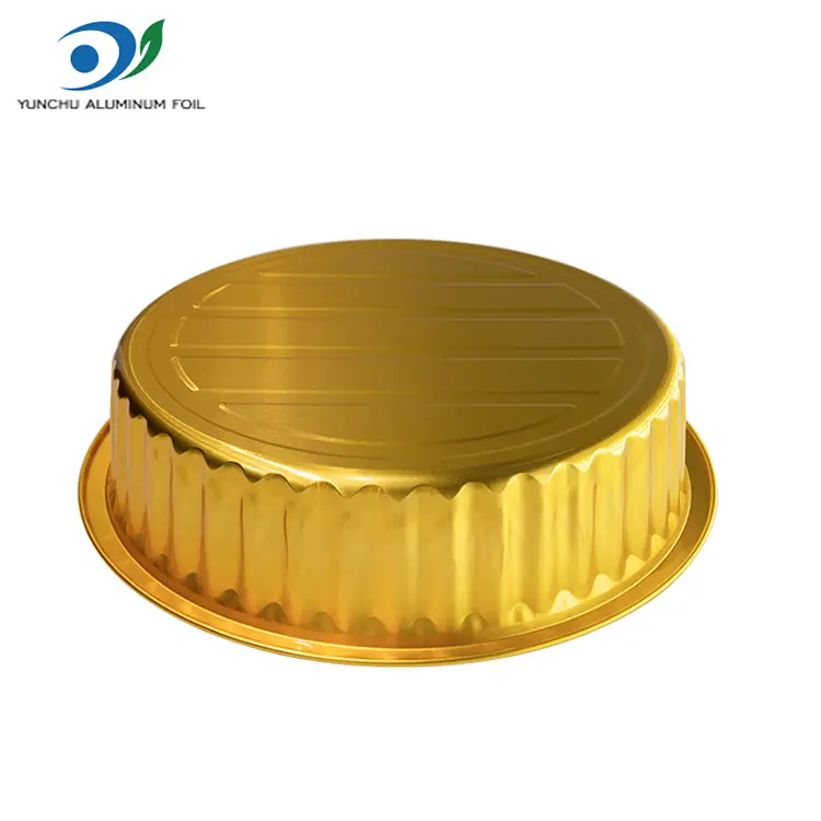 За једнократну посуду за роштиљке за роштиљ Златни округли Алуминијумске фолије