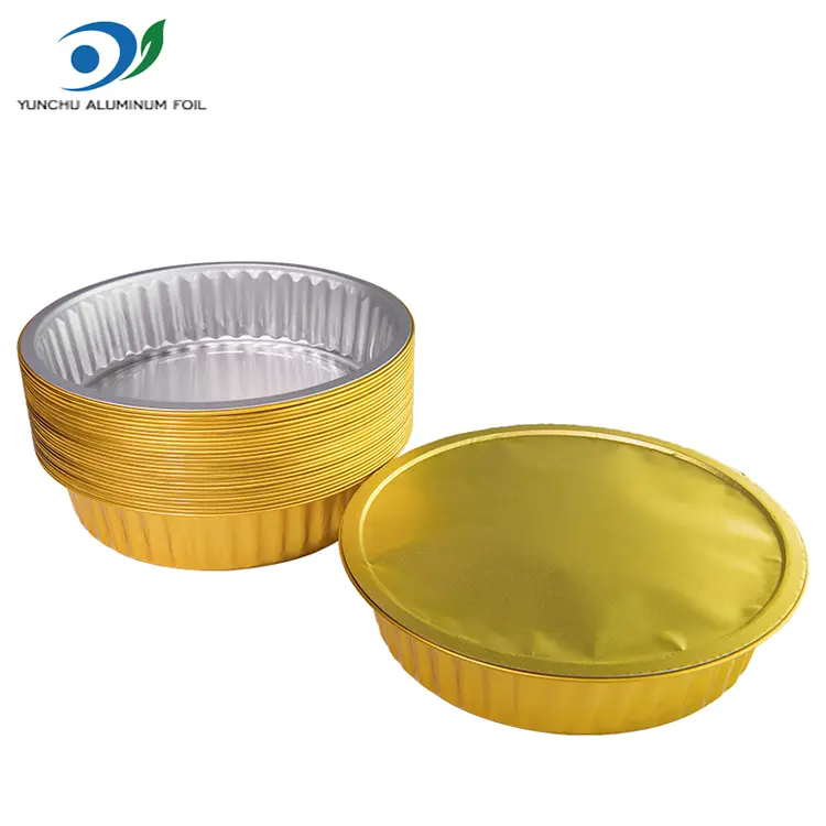 За једнократну посуду за роштиљке за роштиљ Златни округли Алуминијумске фолије