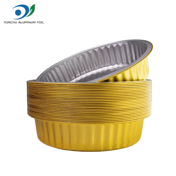 За једнократну посуду за роштиљке за роштиљ Златни округли Алуминијумске фолије