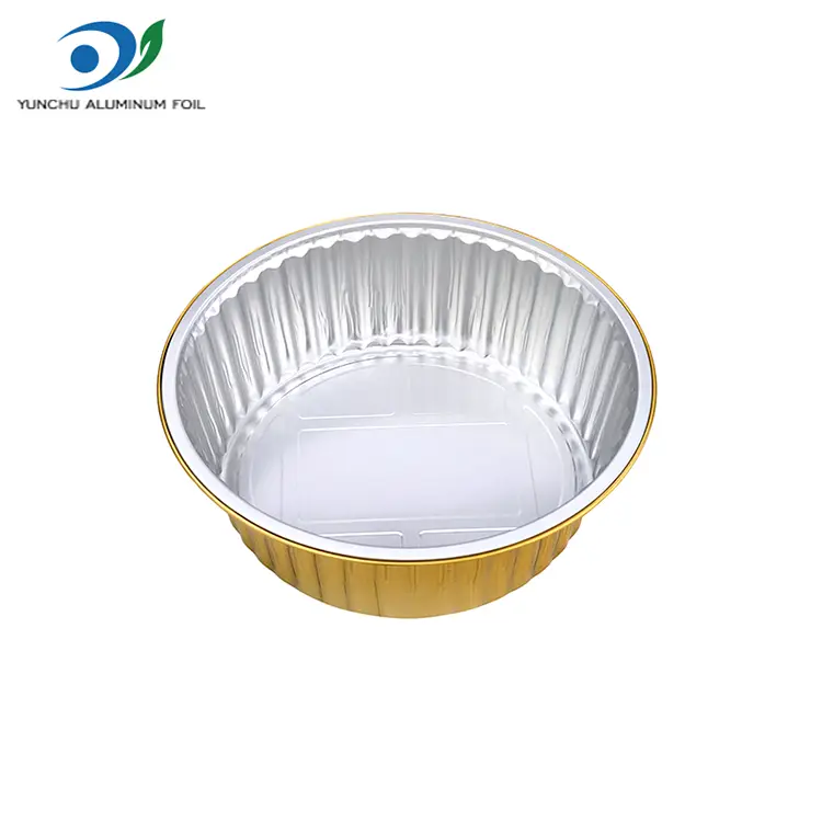 За једнократну посуду за роштиљке за роштиљ Златни округли Алуминијумске фолије