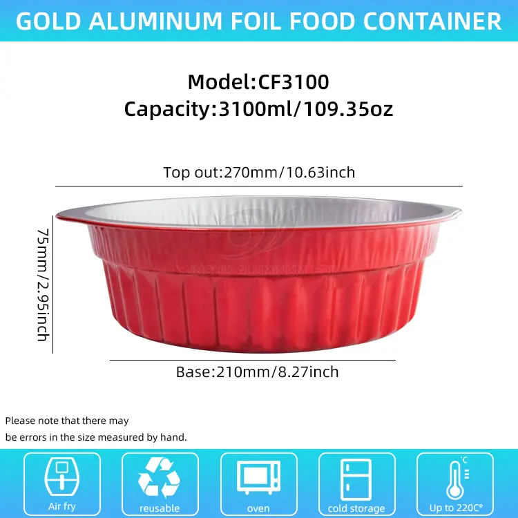 За једнократну употребу са лонцима за топле лонца и посуде са црвеним алуминијумским фолијом