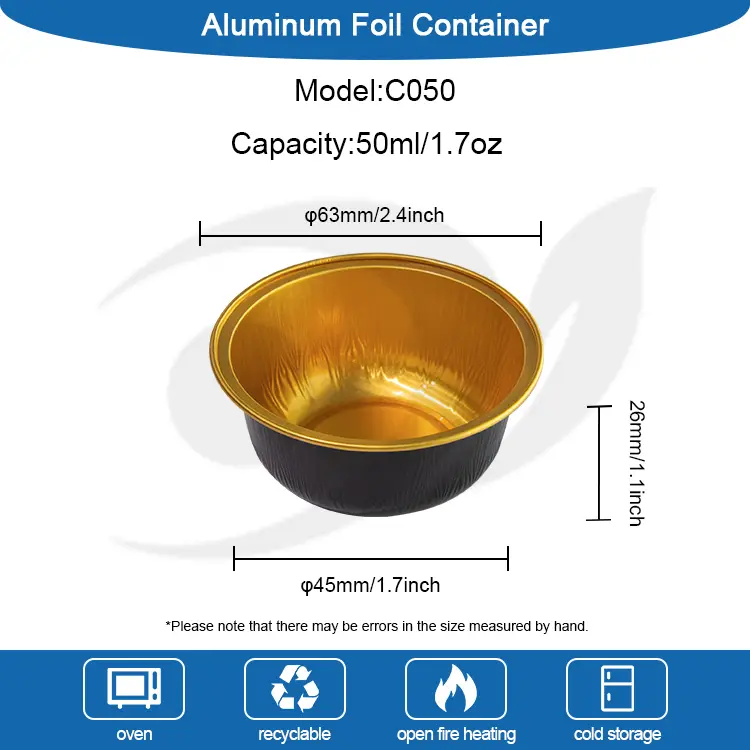 Обојени округли контејнери за соотхвалл Алуминијумске фолије