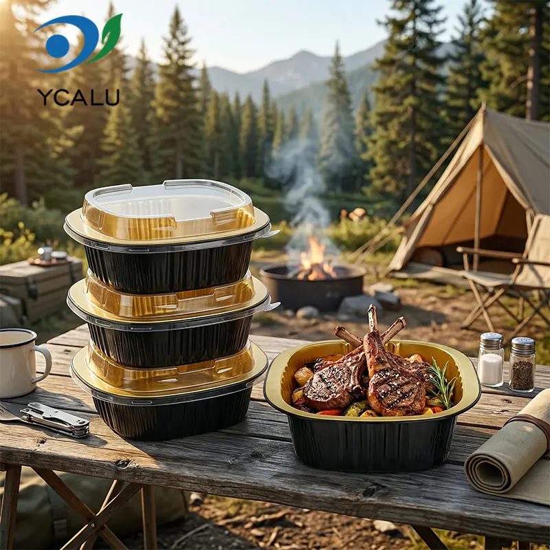 Контејнери од алуминијумске фолије од црног злата за једнократну употребу