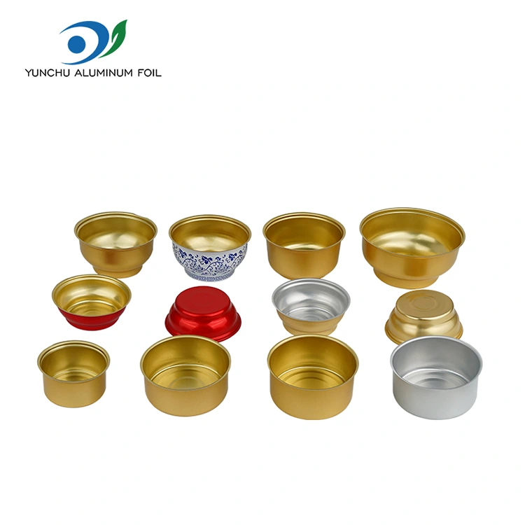 Округли за једнократну употребу Такеаваи Бок Мала златне посуде са алуминијумским фолијом