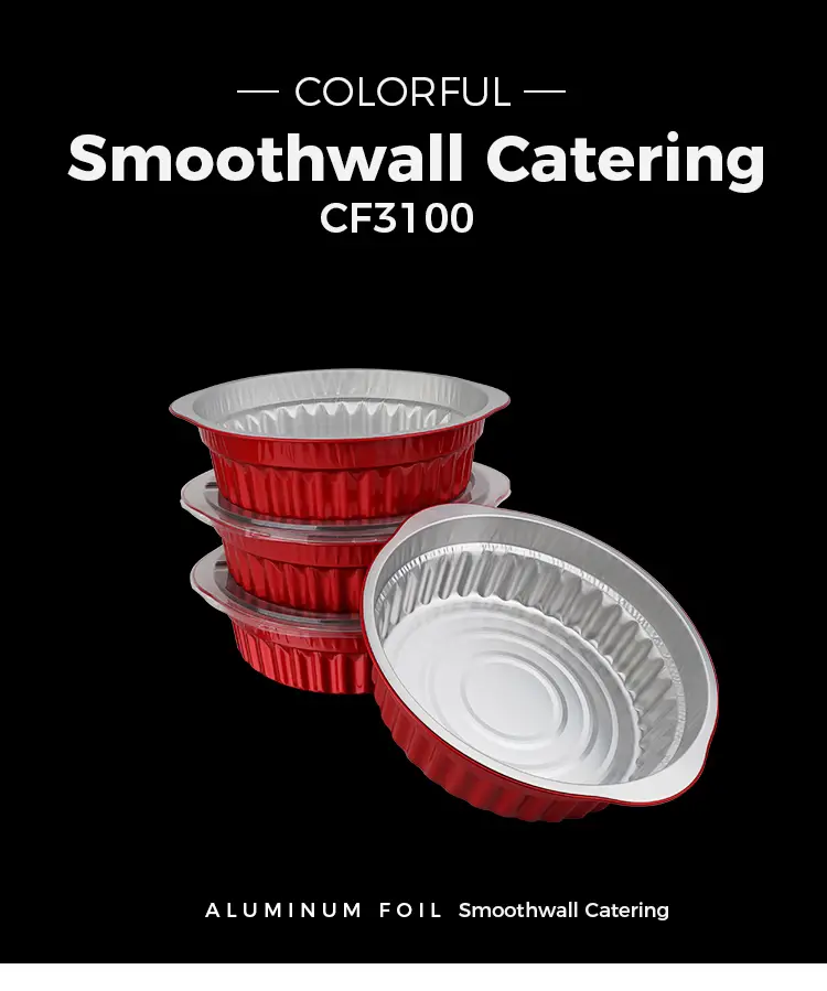 Disposable hot pot pots and pans Red Aluminum Foil Containers