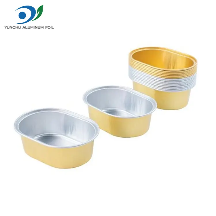 Овални контејнери од алуминијумске фолије светлих зидова