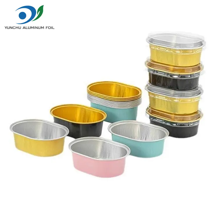 Овални контејнери од алуминијумске фолије светлих зидова