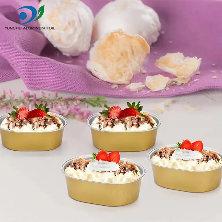 Овални контејнери од алуминијумске фолије светлих зидова