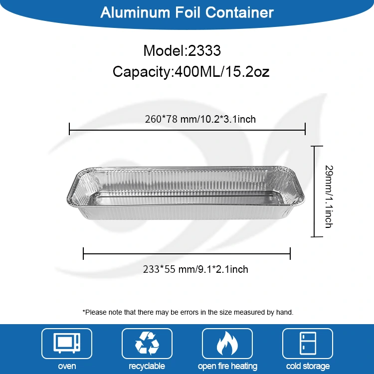 Правокутни хлебни ваздух Фриер Силвер Алуминијумске фолије